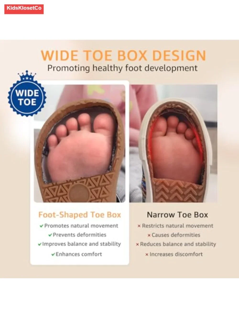 Wide Toe Box Mary Jane Flats with Hook and Loop Strap, Non Slip Sole
